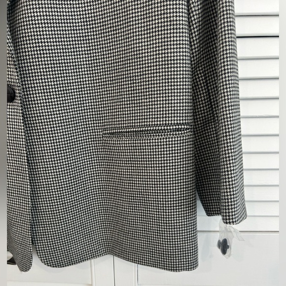 Brand New Over Sized 100% Wool Houndstooth Check Blazer - Picture 8 of 10
